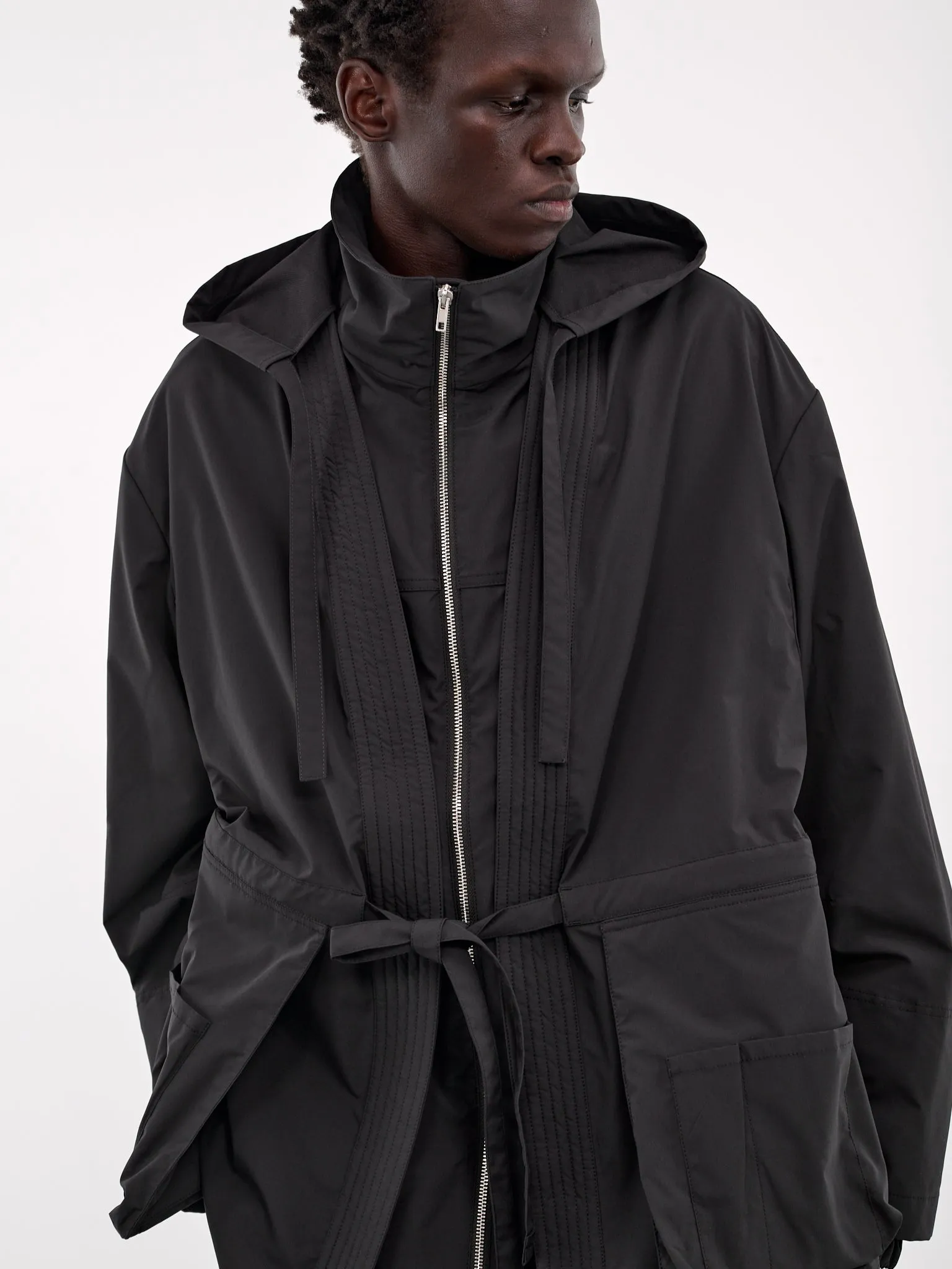Nylon Multi-Pocket Kimono Jacket (25E96MXR10-999-BLACK)