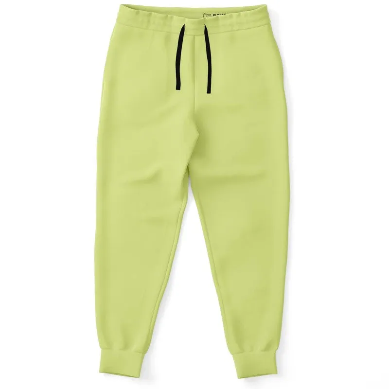 Pastel Yellow Warm Green Joggers | Unisex | with PLUS sizes | Bright Pastel Yellow Warm Green | C15M0Y60K0