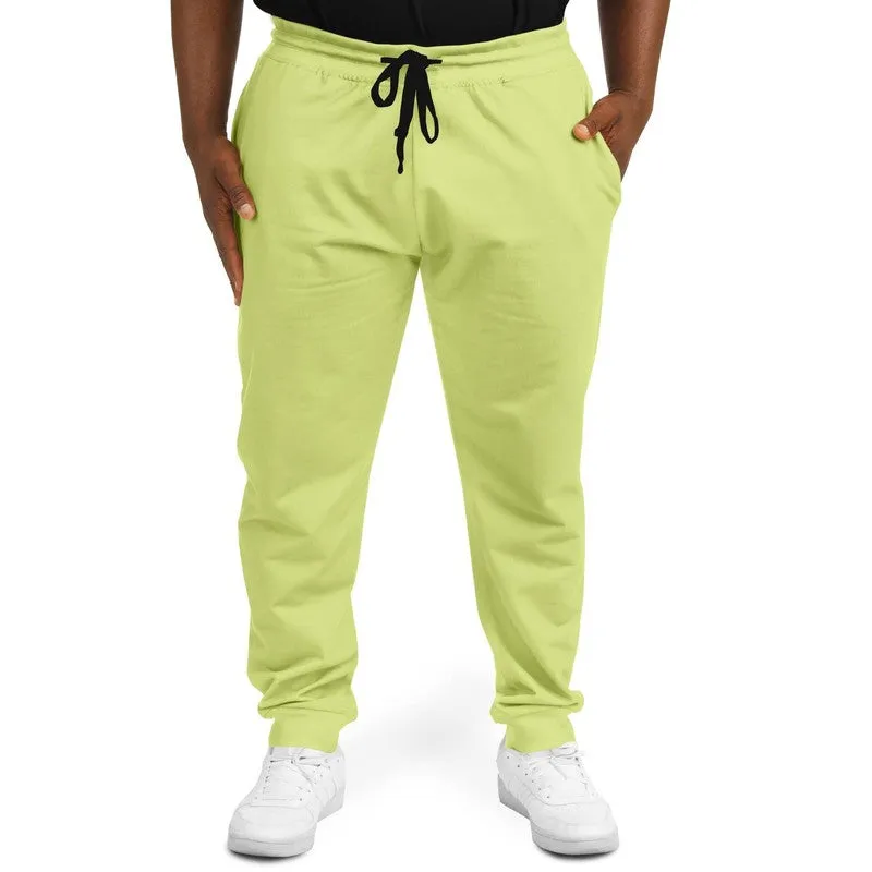 Pastel Yellow Warm Green Joggers | Unisex | with PLUS sizes | Bright Pastel Yellow Warm Green | C15M0Y60K0