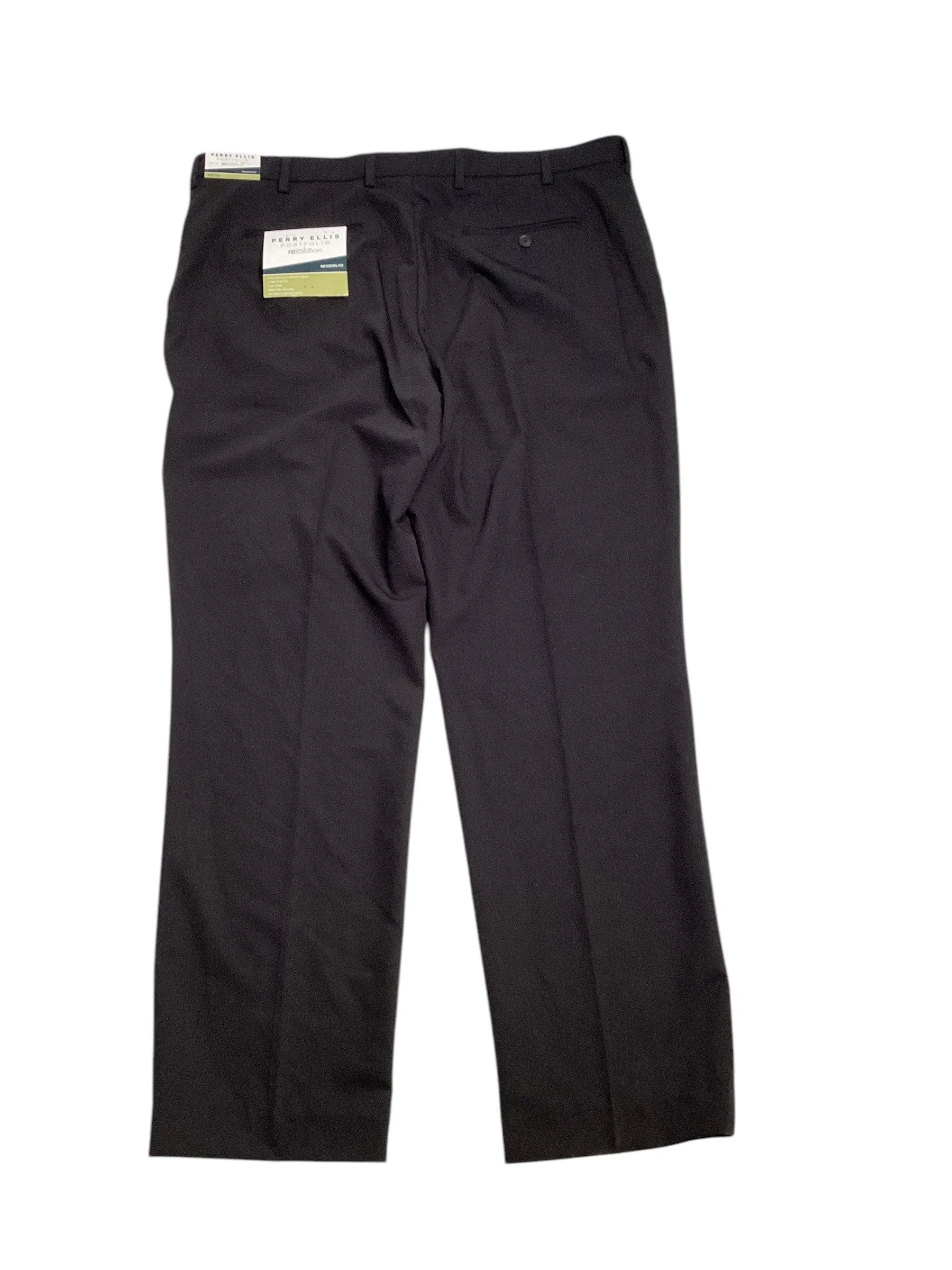 Perry Ellis Mens Modern fit Dress Pants 40 / 32 Black Solid Stretch