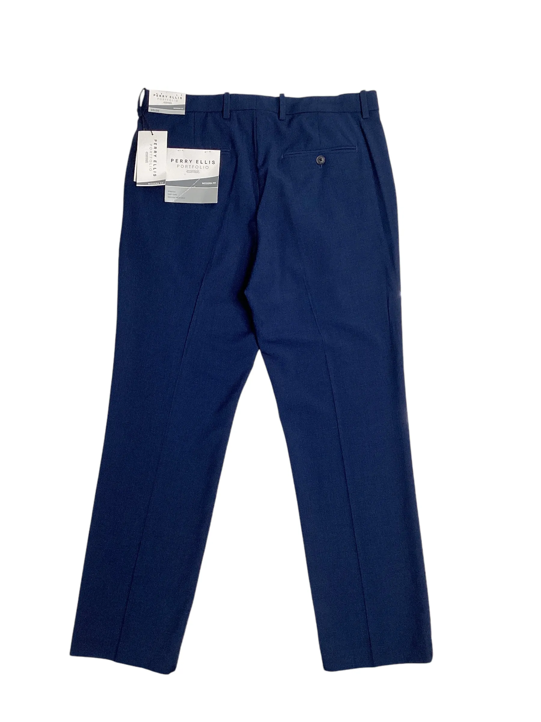 Perry Ellis Portfolio Mens Modern Fit Suit Dress Pants Blue Pants 32 x 32