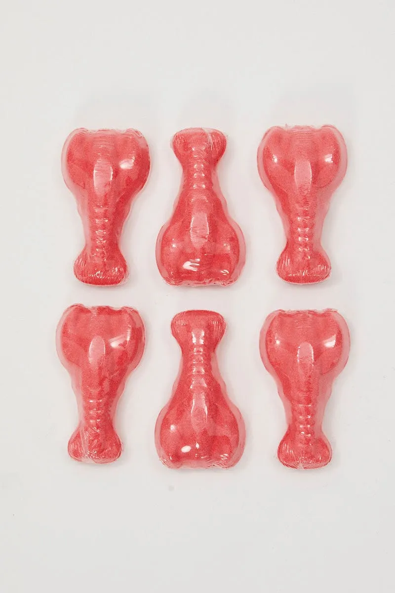 Pink 6 Piece Friends Lobster Bath Fizzers