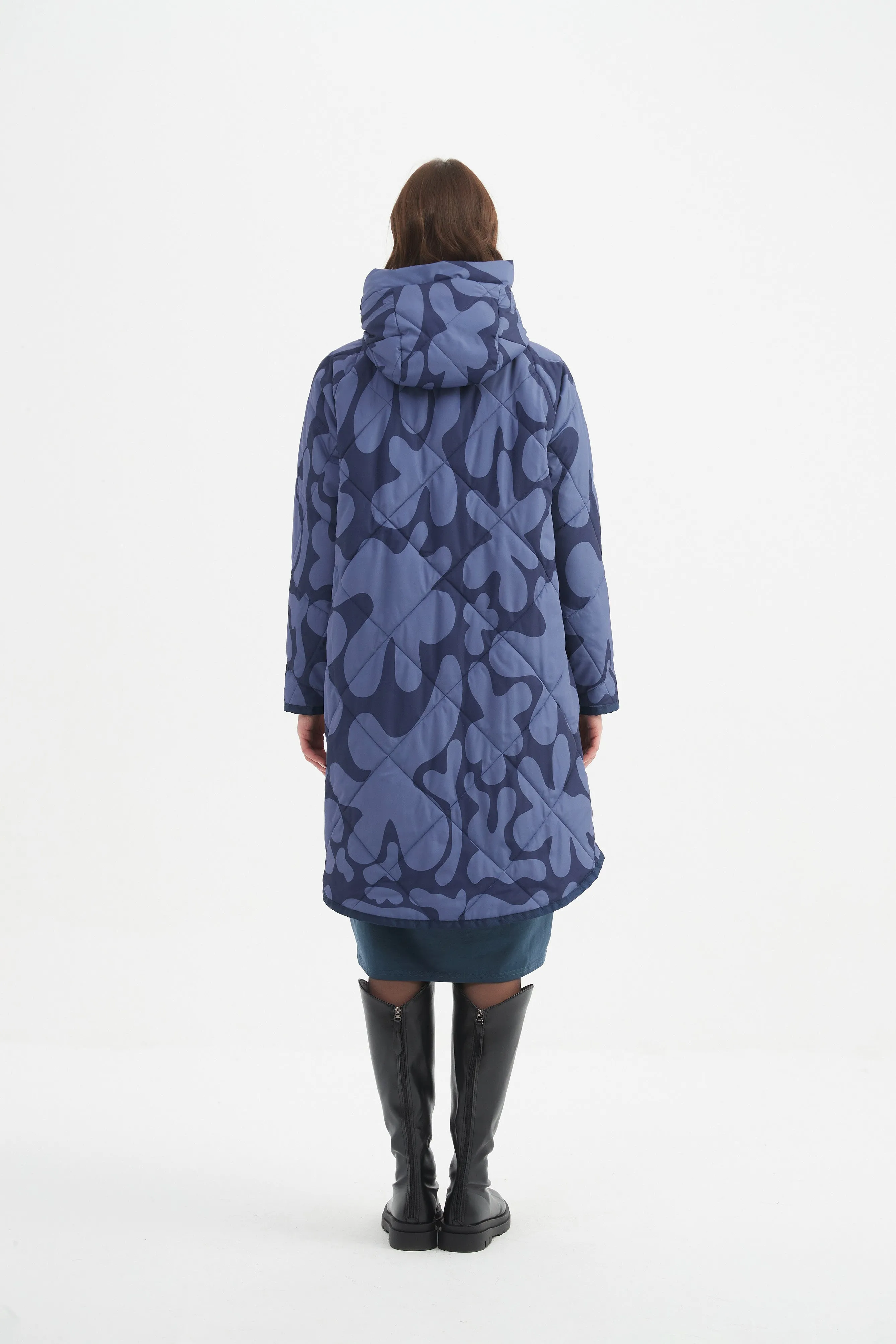 PRINT ZIP HEM WINTER COAT