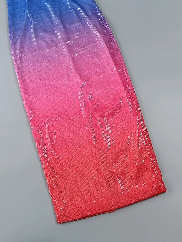 Sequin Ombre Midi Dress