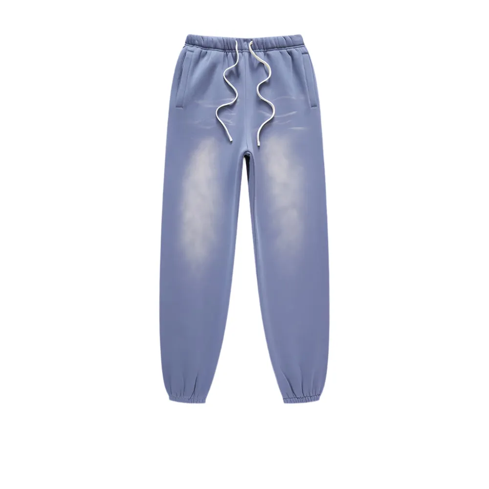 Solid Color Knit Distressed Sweat Joggers