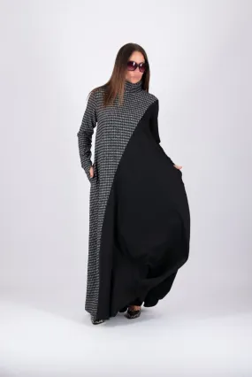 Turtleneck A line Long Dress VIVIAN