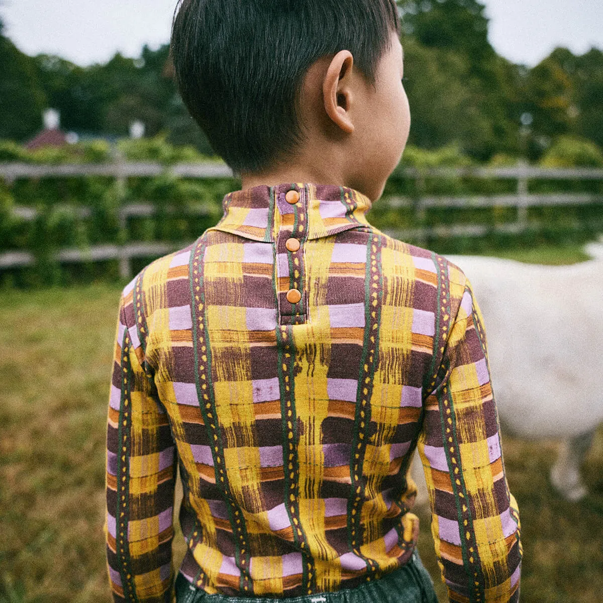 Turtleneck in Plum Watercolour Plaid by Misha & Puff