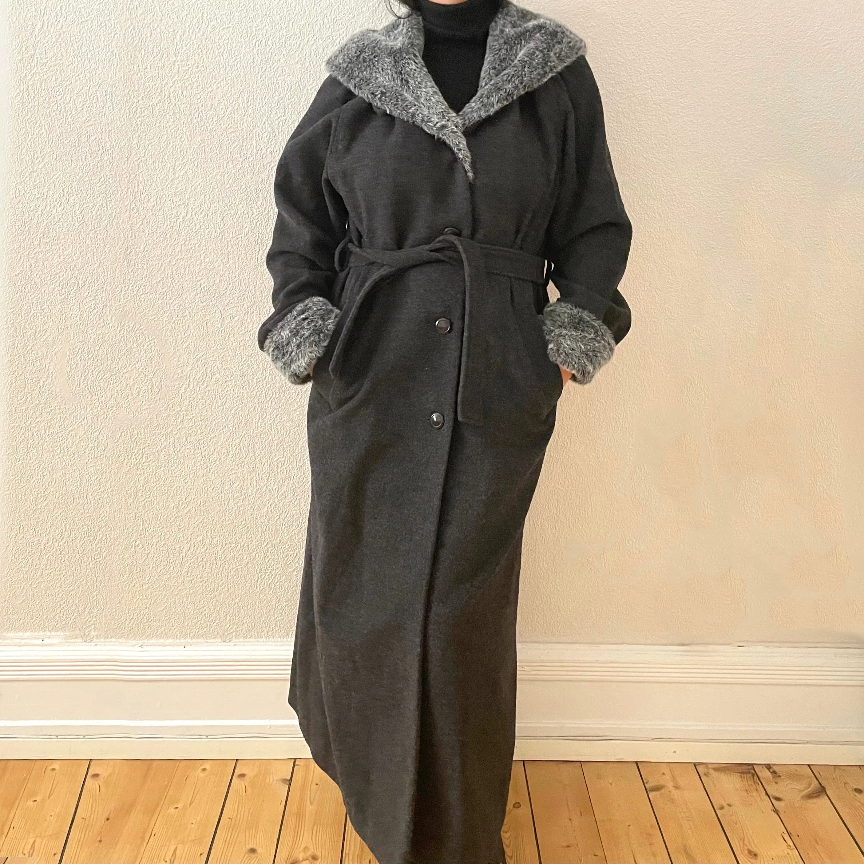 Vintage Gray Cashmere Blend Long Coat - My Way
