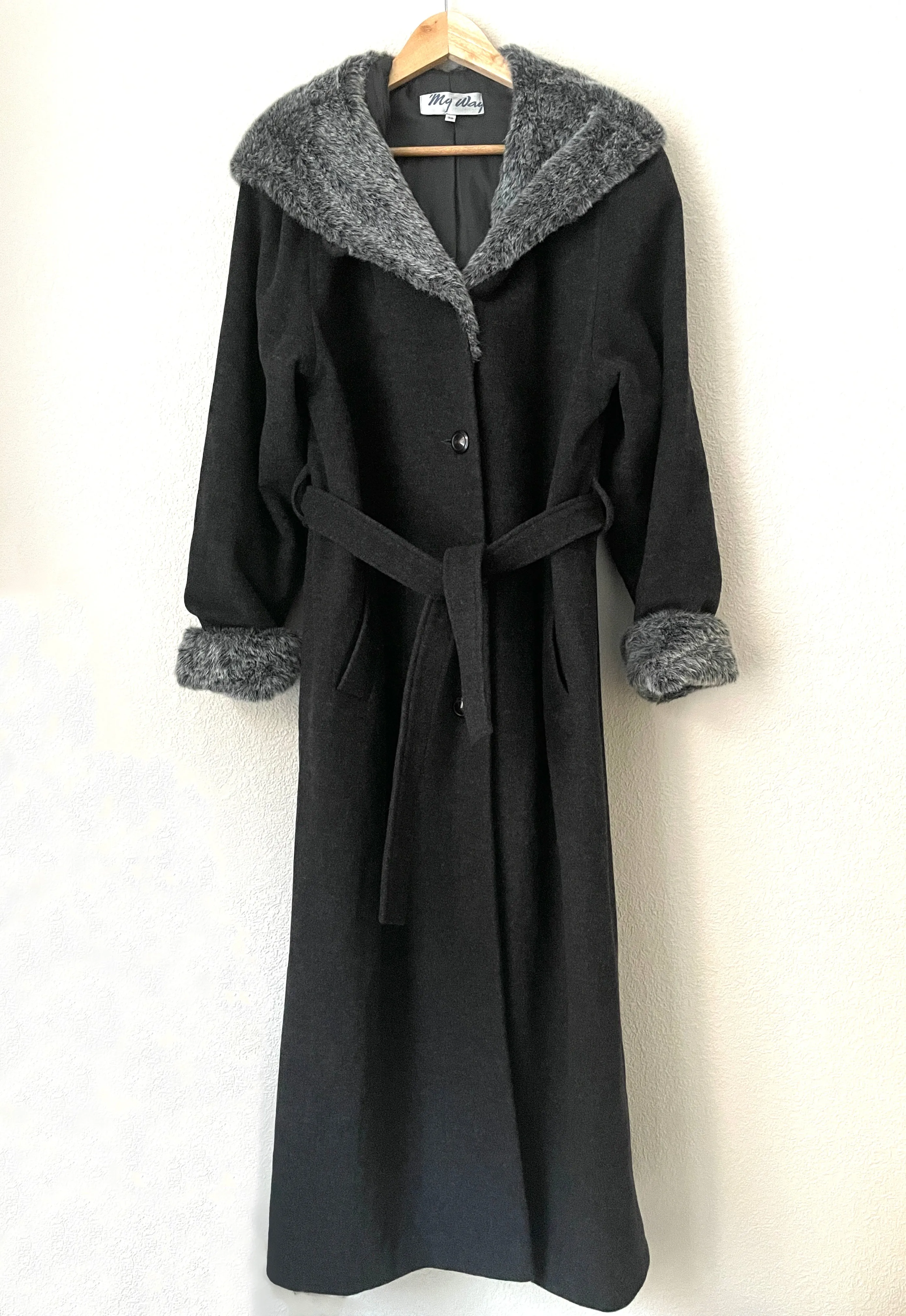 Vintage Gray Cashmere Blend Long Coat - My Way