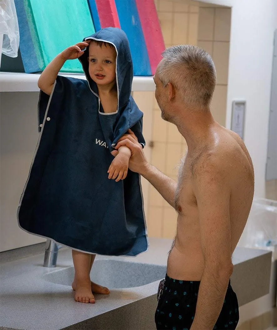 Watery badeponcho til børn - Microfiber - Royal Blue