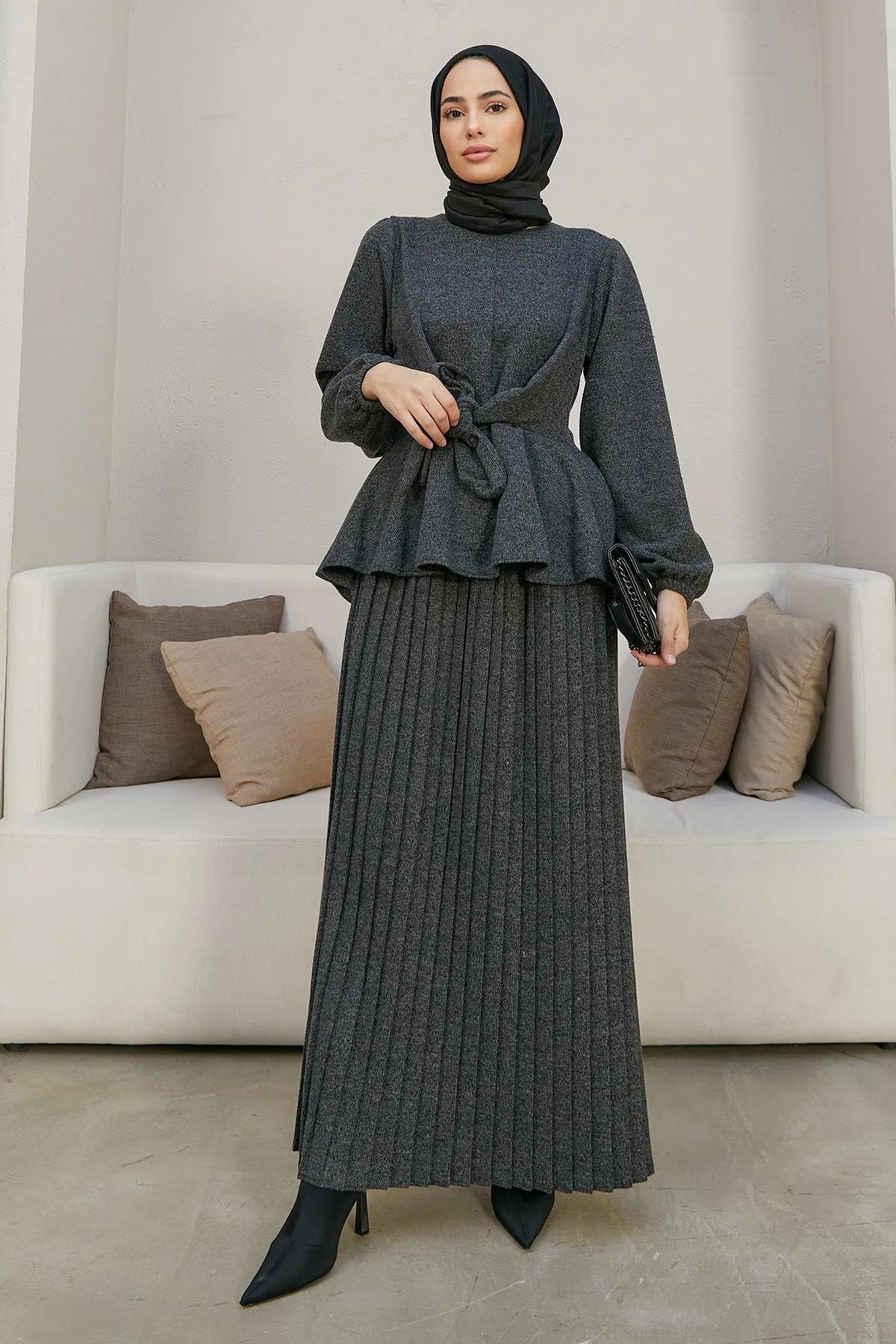 ZRF Women Skirted Knit Set - Anthracite - Ciudad Valles